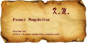 Kvasz Magdolna névjegykártya